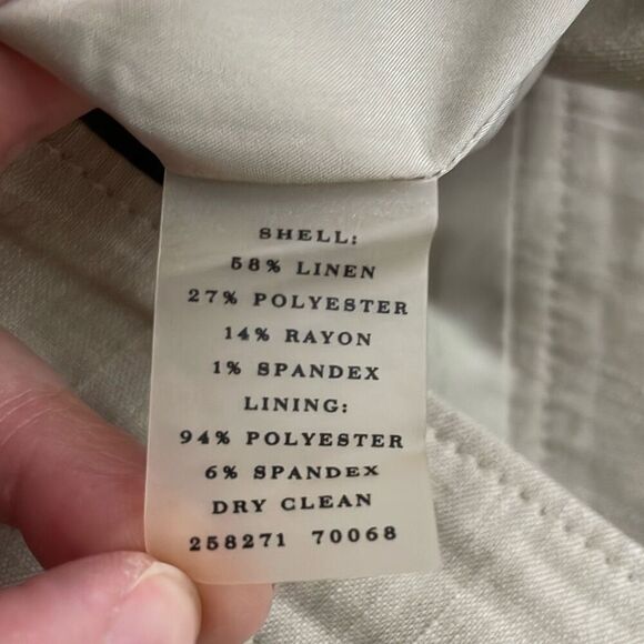 Ann Taylor Linen Blend Pencil Straight Skirt Light Tan 6 - Picture 7 of 9